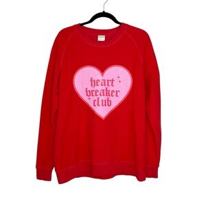 Heart Breaker Club Inside Out Red and Pink Sweatshirt size Large